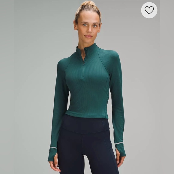 NWT Lululemon It’s Rulu Run Ribbed Cropped Half Zip Special Edition - Picture 4 of 5